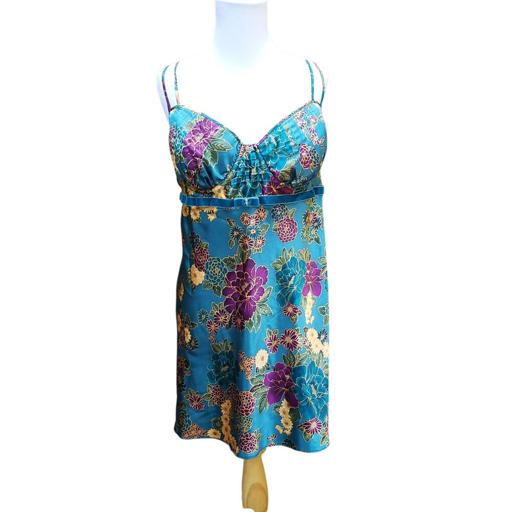Cacique Babydoll Chemise Sleep Slip Dress Floral Empire Waist Lingerie 18/20